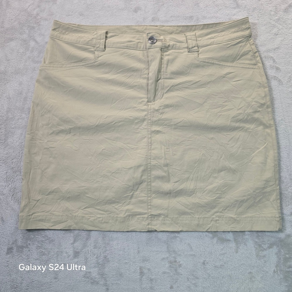 Eddie Bauer Travex Skort Womens 12 Tan Khaki Hiking Travel Stretch Mini Skirt